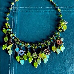 Green Leaf Charm Necklace